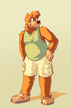 Doodle of Banjo from Banjo Kazooie in casual attire
